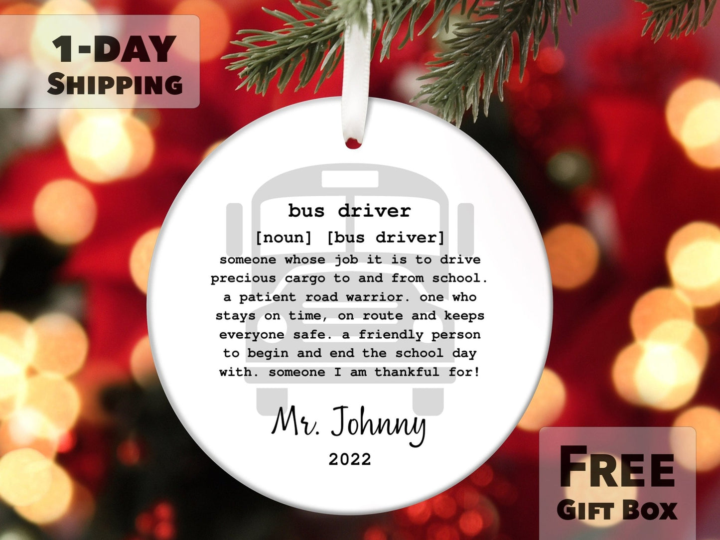 Personalized Bus Driver Occupation Ornament - Made Simple Designs