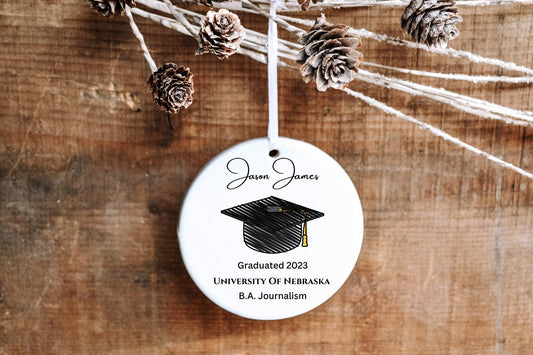 Personalized College Graduation Ornament - Made Simple Designs