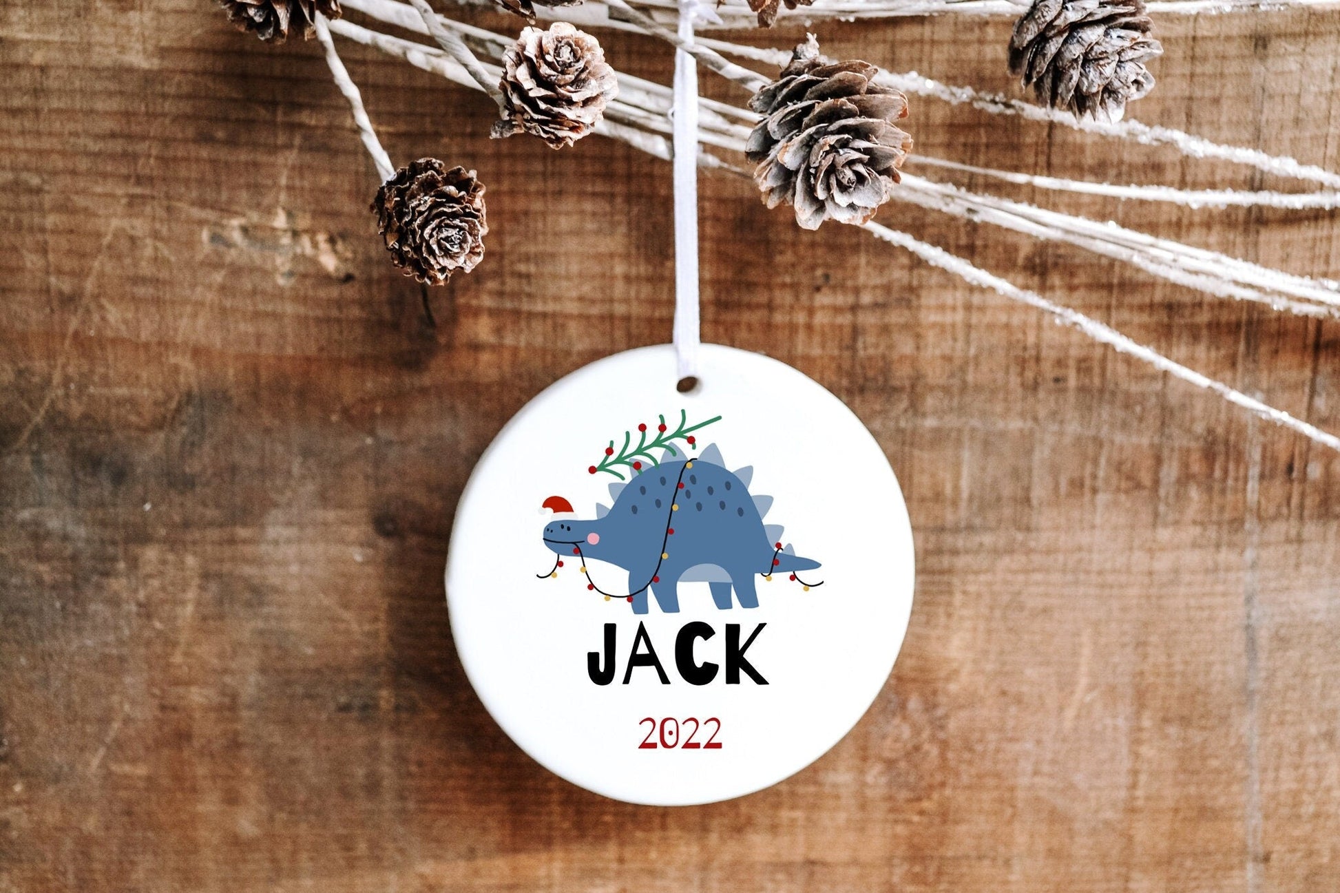 Personalized Dinosaur Ornament - Made Simple Designs