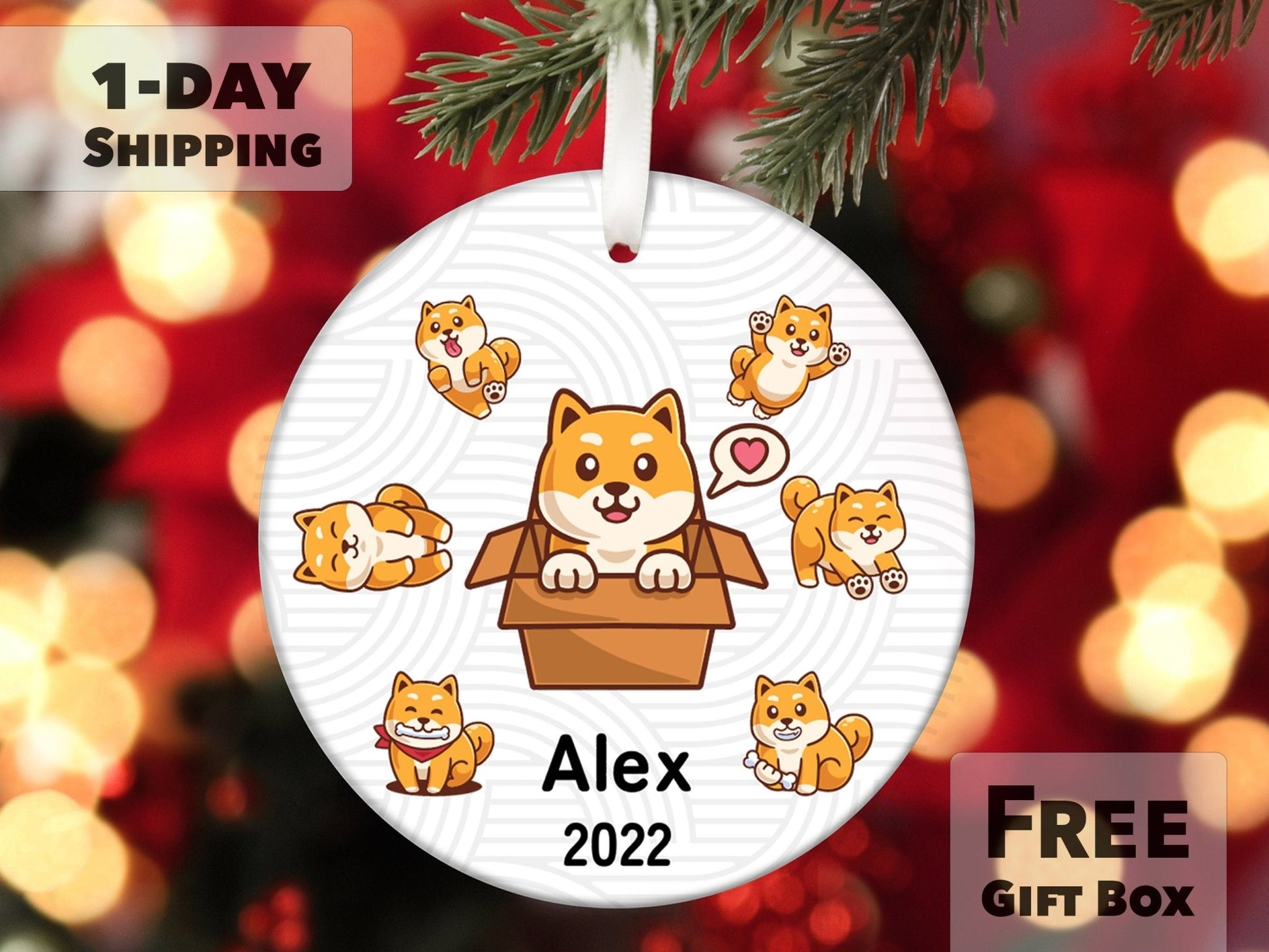 Personalized Dog Christmas Ornament - Made Simple Designs