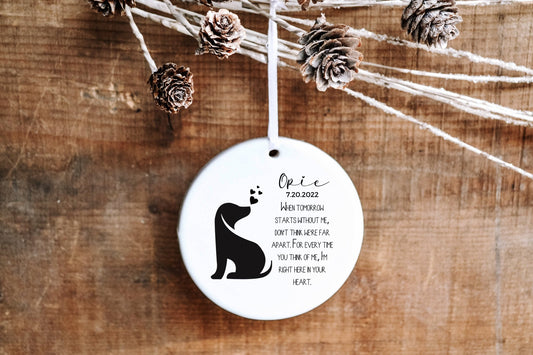 Personalized Dog Memorial Ornament - Dog Remembrance Gift - Made Simple Designs