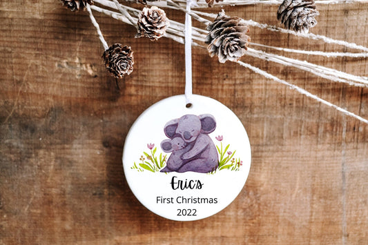 Personalized First Christmas Koala Ornament - Made Simple Designs