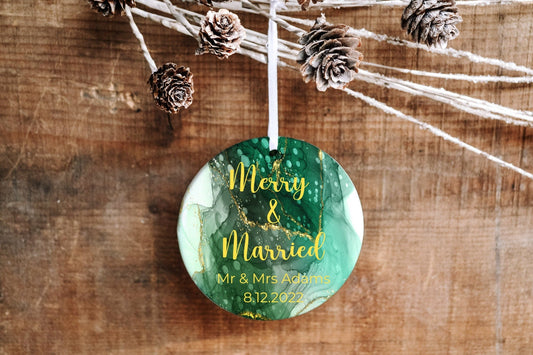 Personalized First Christmas Married 2023 Ornament - Our First Christmas Together - Made Simple Designs