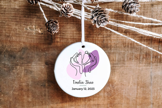 Personalized First Christmas Ornament - Baby Girl - Made Simple Designs