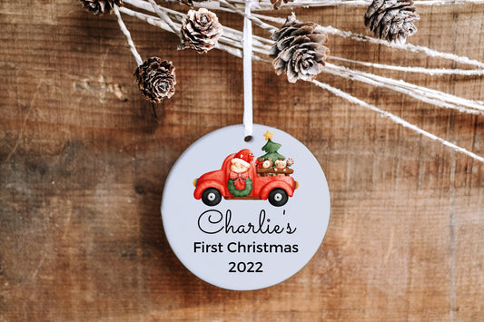 Personalized First Christmas Truck Ornament - Made Simple Designs