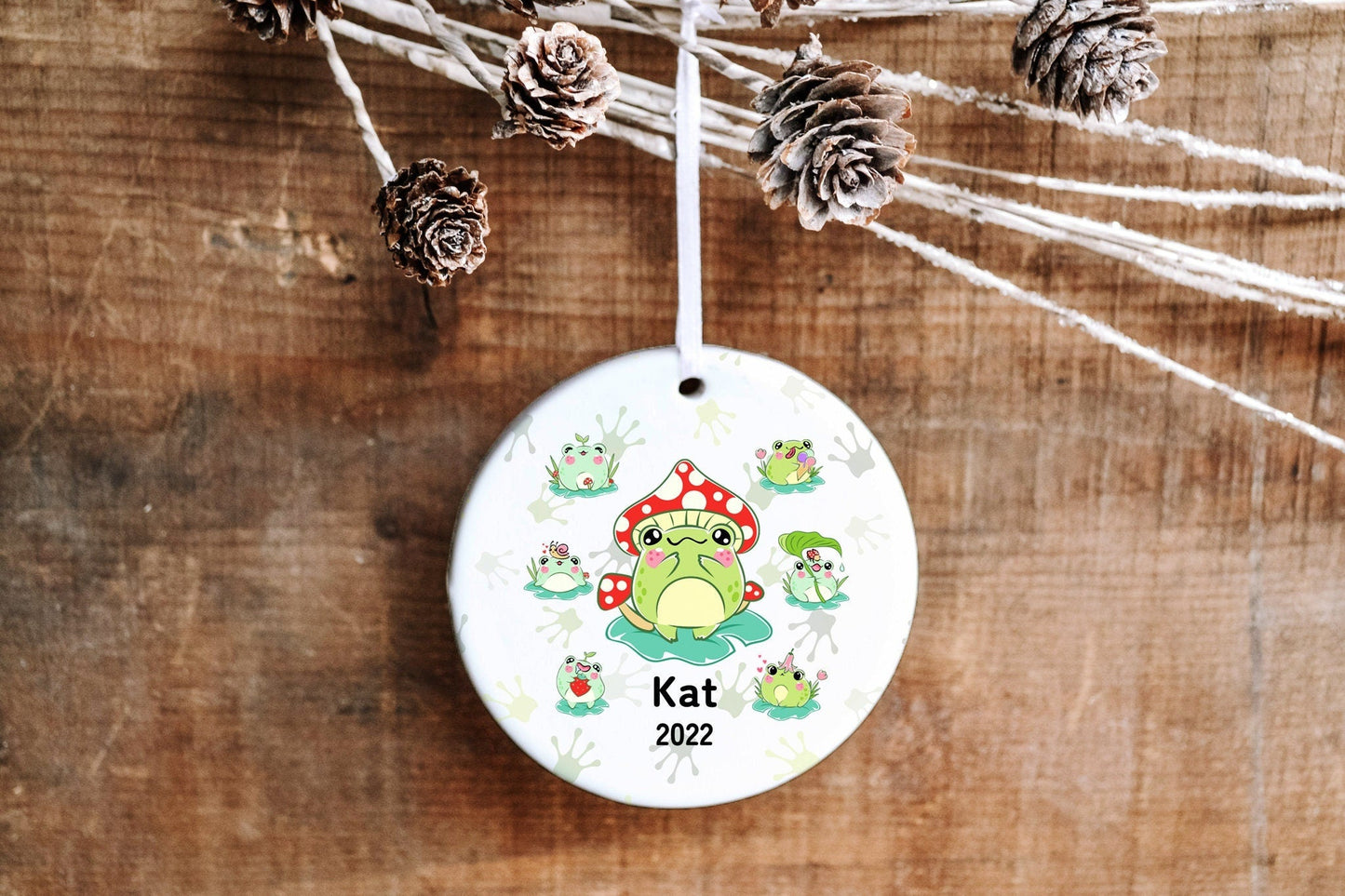 Personalized Frog Christmas Ornament - Made Simple Designs