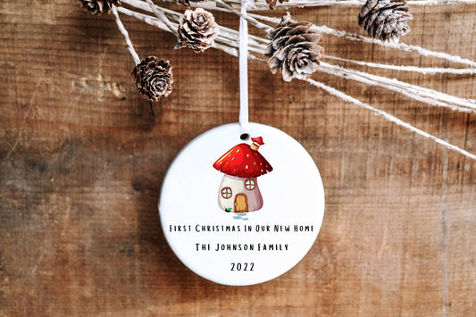 Personalized Mushroom House New Home Ornament - Made Simple Designs