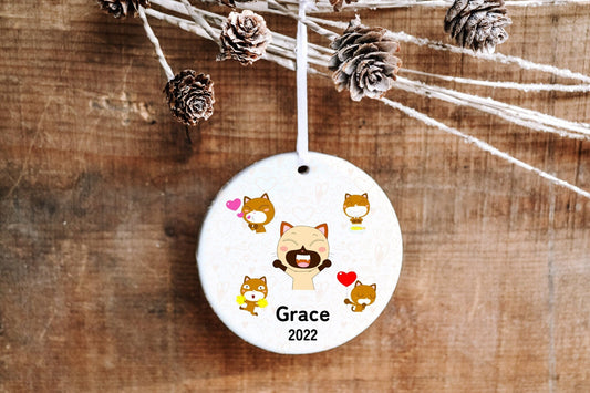 Personalized Ornament For Kids - Cats - Made Simple Designs