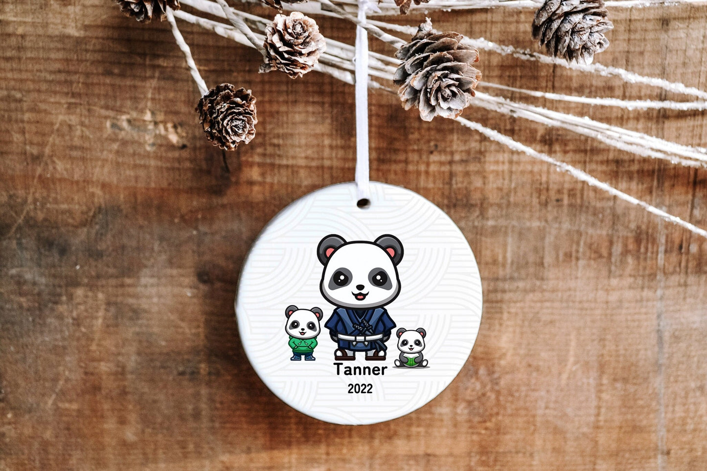 Personalized Panda Ninja Martial Arts Ornament - Made Simple Designs