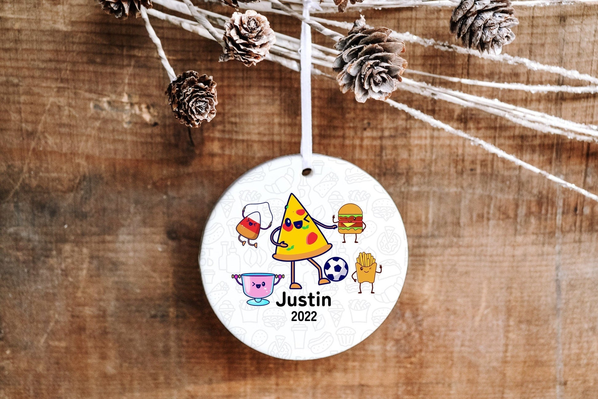 Personalized Pizza Christmas Ornament - Made Simple Designs