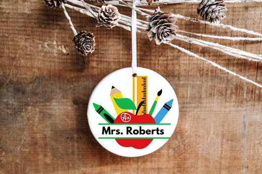 Personalized Teacher Occupation Ornament - Apple - Made Simple Designs